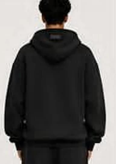 Black hoodie — mens fit, back