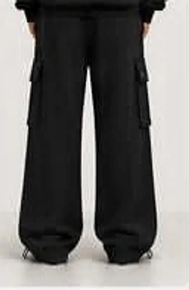 Black sweatpants — mens fit, back