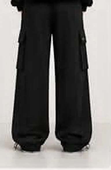 Black sweatpants — womens fit, back